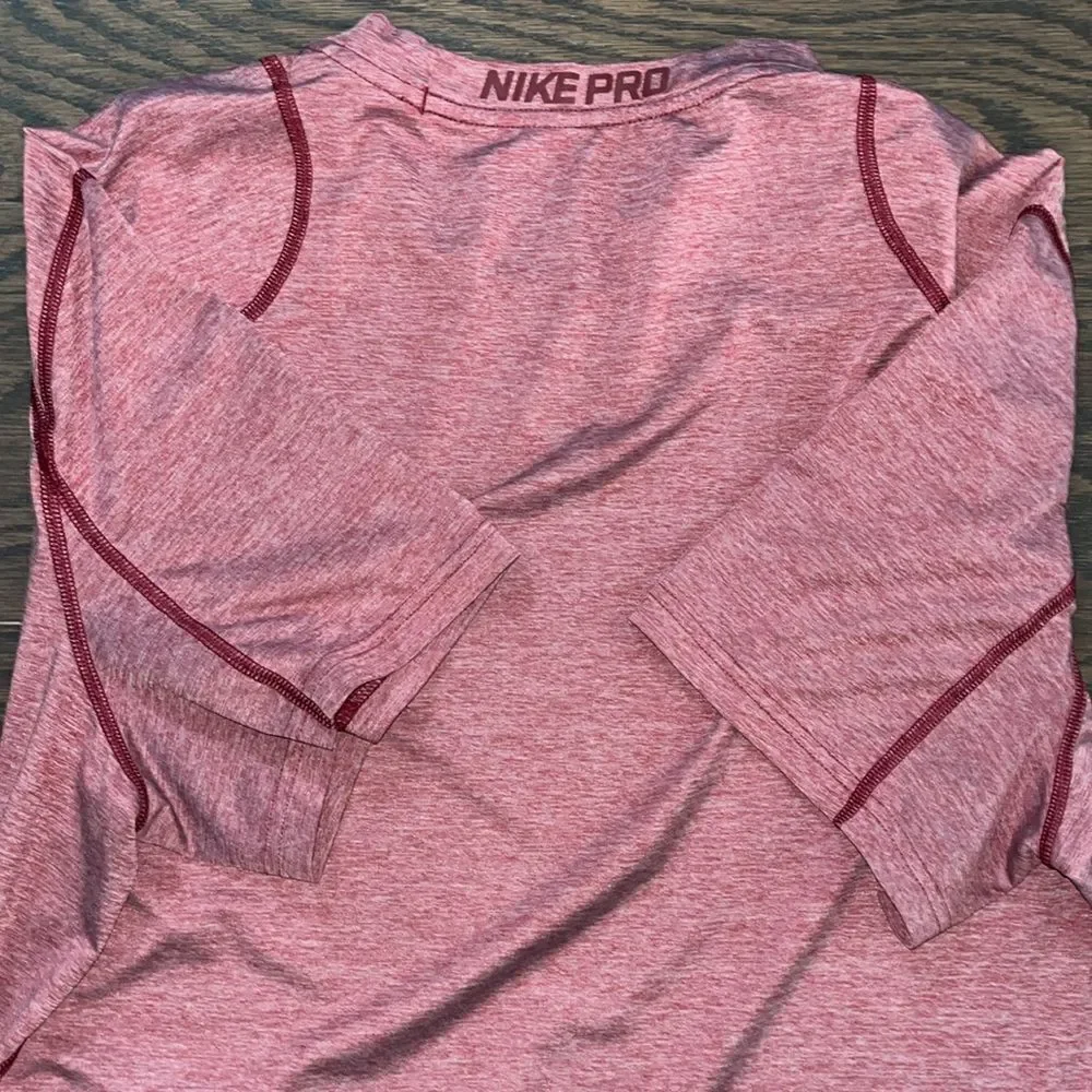Pale clay red Nike Pro Fitted work out dri fit t shirt XL men’s stretch - Picture 5 of 5